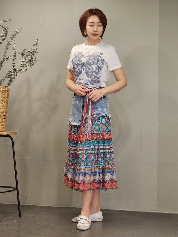 Age bohemian jean skirt (with waist belt)